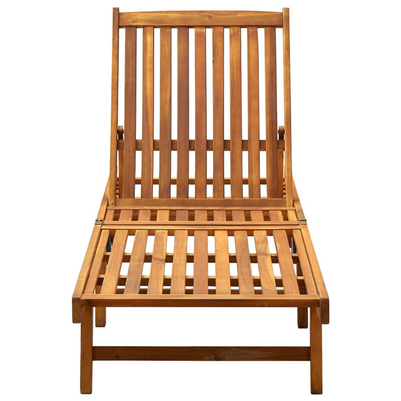 vidaXL Sun Lounger Natural Wood Solid Acacia Wood, Brown