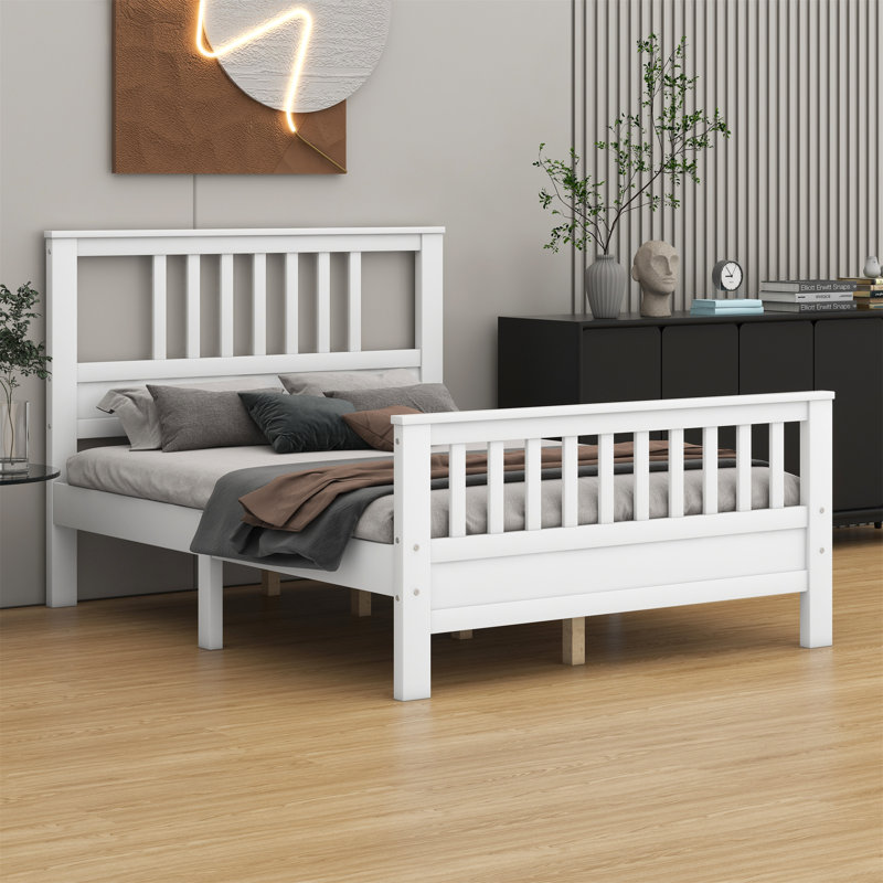 Wood Platform Bed With Headboard And Footboard