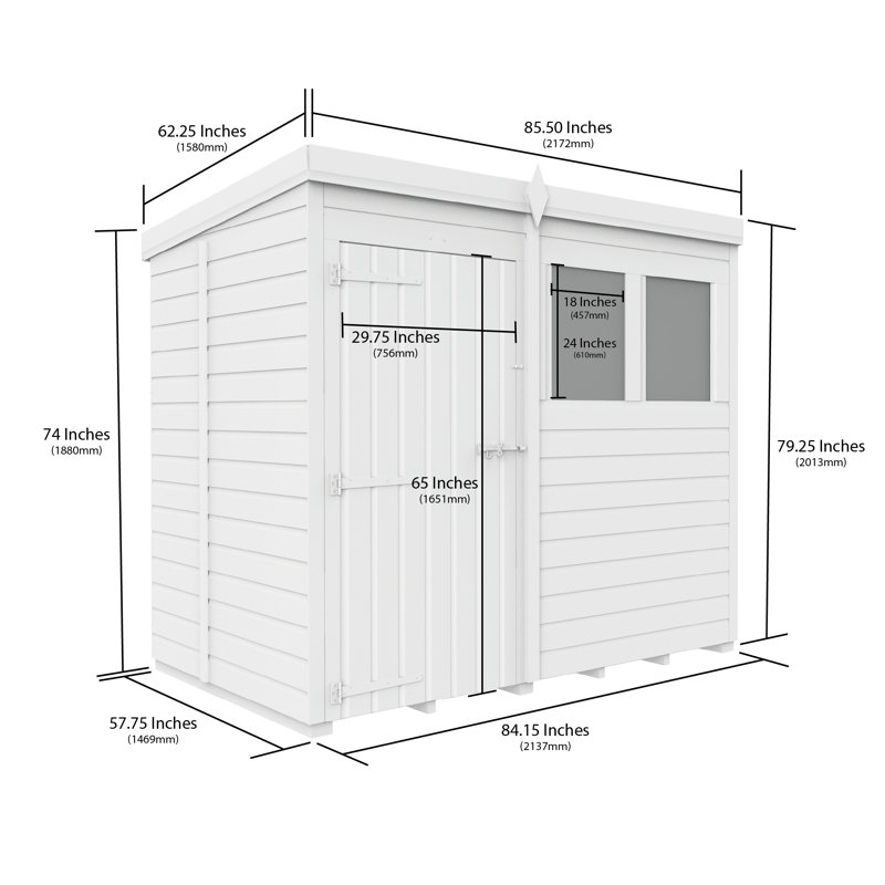 7x5 Pent Composite Shed