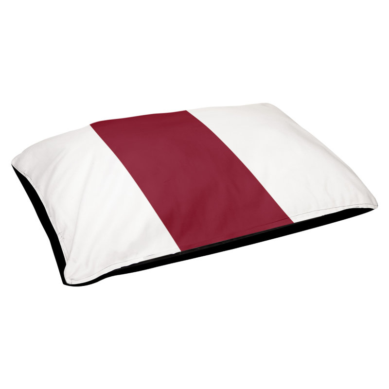 Coussin Detroit, Large (40" W x 30" D x 6.5" H), White/Maroon/White
