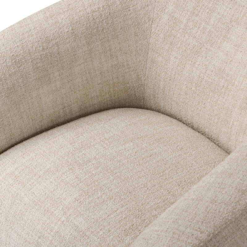 Channing Swivel Barrel Chair, Yuma Cream Polyester Blend