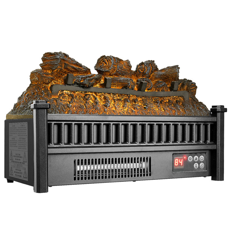 Foyer électrique de 20 pouces avec chauffe-bûches 1500 W, chauffage rapide, 5 options de couleur, minuterie de la flamme, télécommande, température précise, mesures multiples