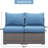 59.8"Width Outdoor Wicker Armless Sofa Set, 2-Piece Patio Loveseat Set With Blue Cushions