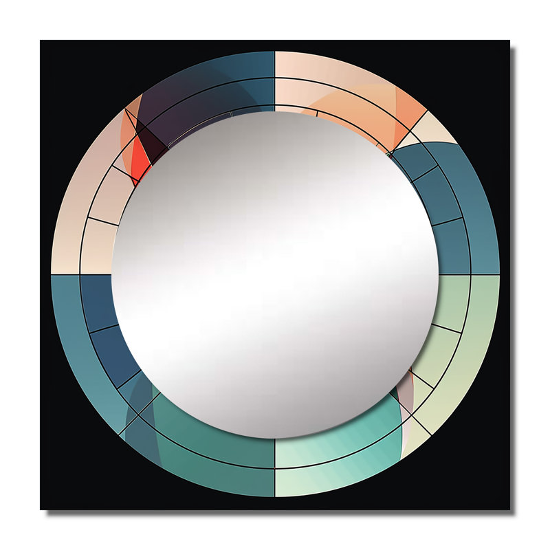 Nikhila - Miroir mural géométrique moderne pour chambre à coucher, 36 po x 36 po