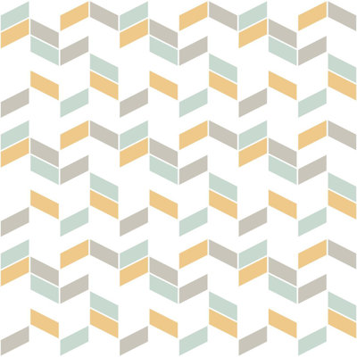 Geometric Chevron Yellow Peel & Stick Wallpaper N06294