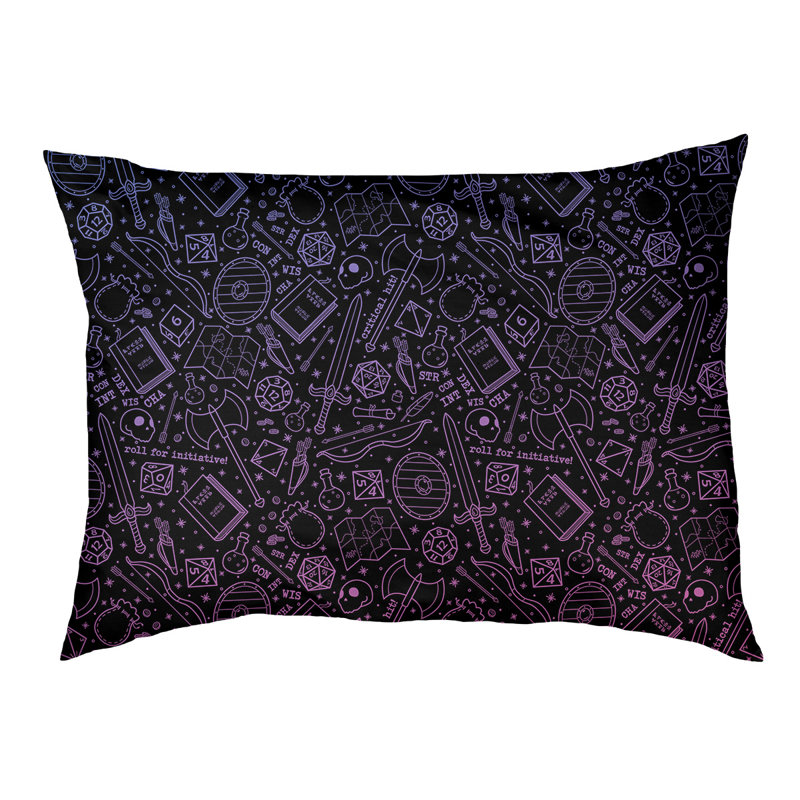 Coussin Byrge, Moyen (H 14 po x l 42,5 po x P 32,5 po), Bleu / Rose