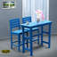 Ensemble de table de salle à manger durable en PEHD, bleu lac, style extérieur moderne
