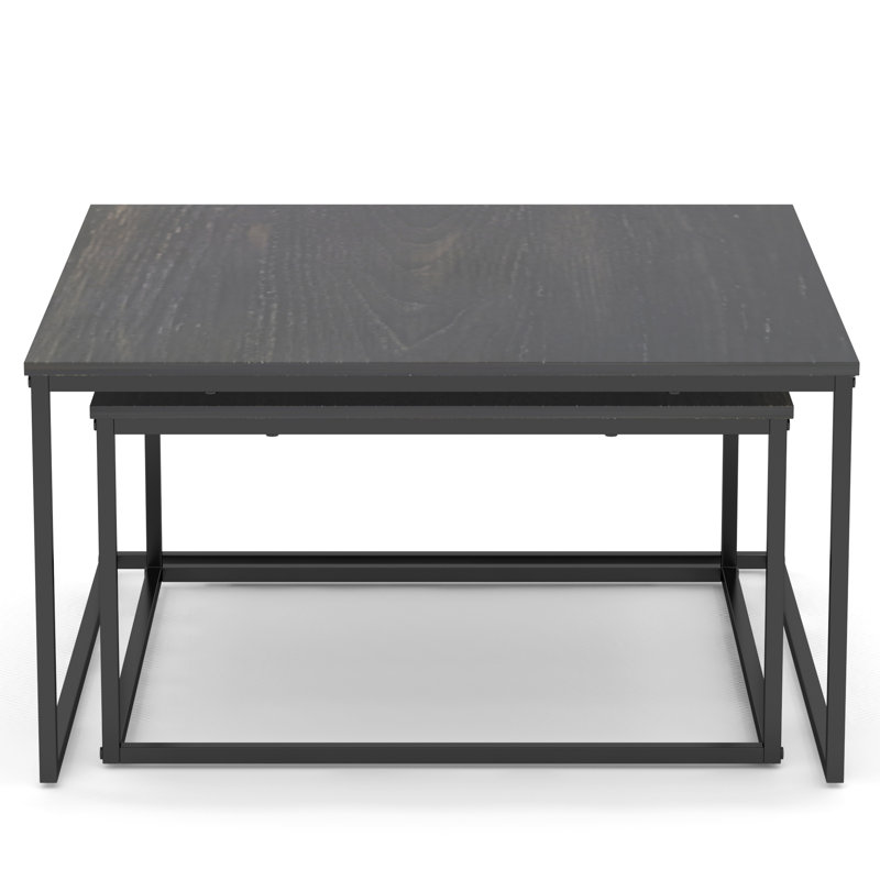 Extendable Metal Frame Coffee Tables, Black