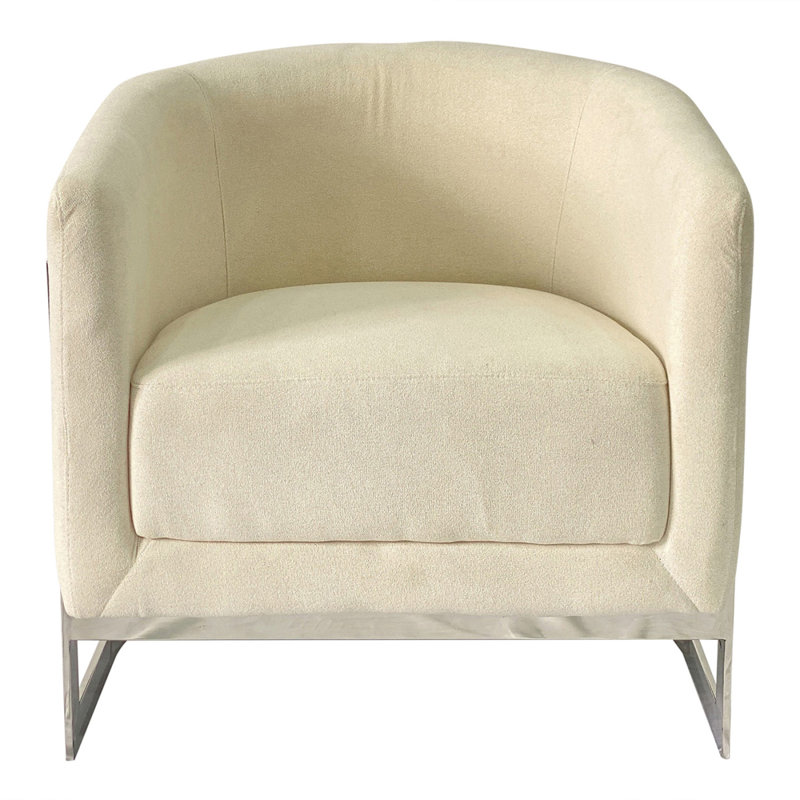 Fauteuil moderne, fauteuil d'appoint, fauteuil moderne, fauteuil, Argent argent, Velours blanc