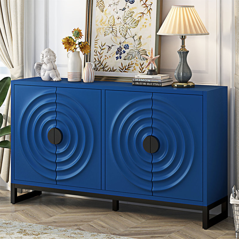 Storage Cabinet with Doors, Navy Blue