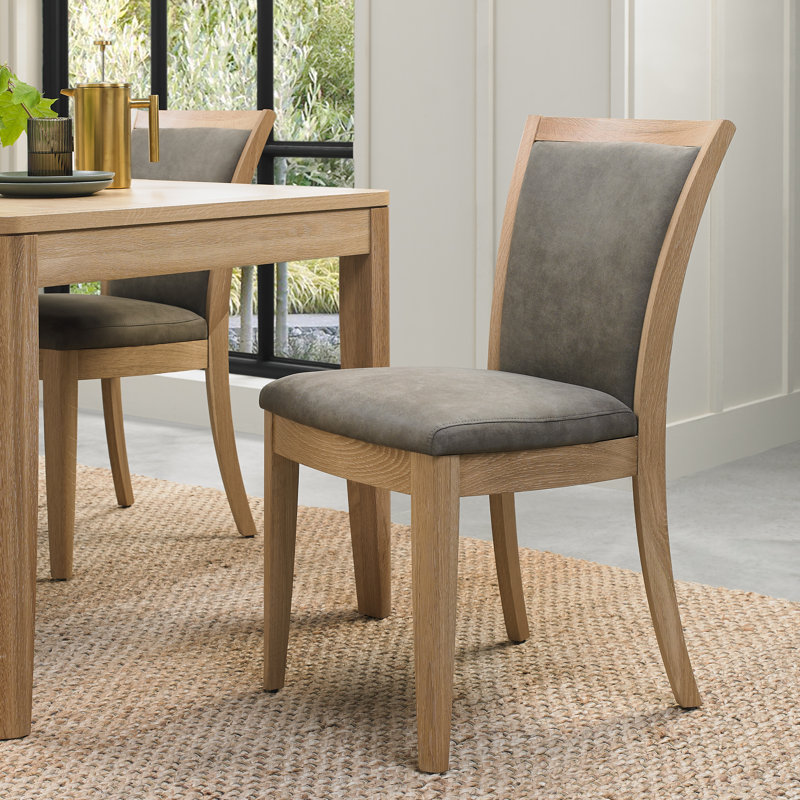 22cm H Fabric Upholstered Side Chair in Grey