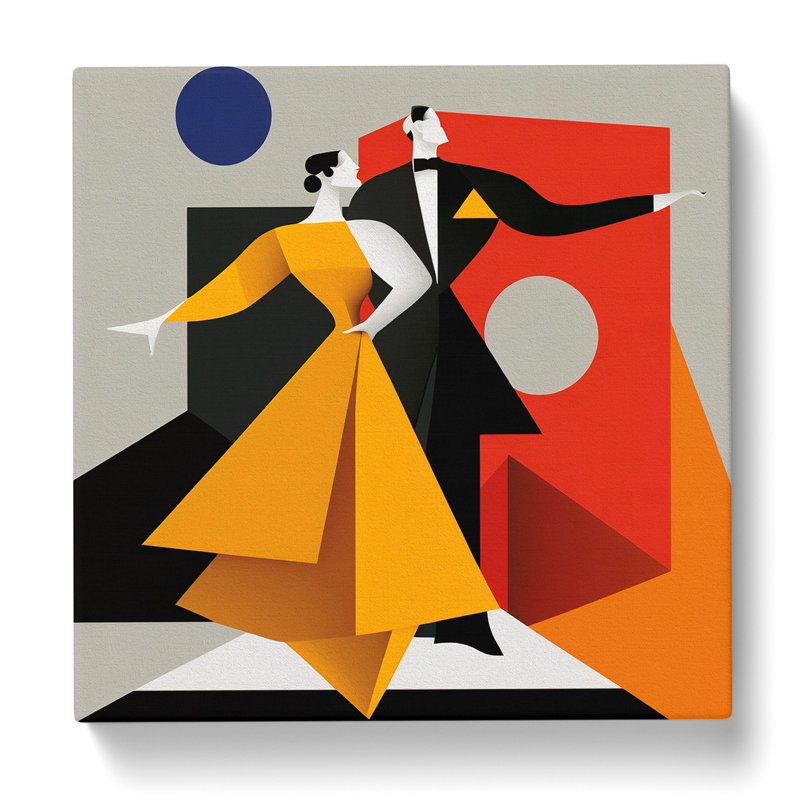 Ballroom Dancing Suprematism - Wrapped Canvas - Framed Print, 35cm H x 35cm W x 3cm D