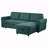 Kenna Teal Blue Sleeper Sofa Sectional With Storage-1957392227
