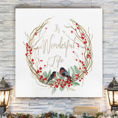 " It's A Wonderful Life Bird Wreath " Acrylic Print
