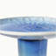 Bain d'oiseaux en céramique de 17 po pour l'extérieur, grand bain d'oiseaux élégant pour l'extérieur, bains d'oiseaux vernis à piédestal léger pour l'extérieur avec motif floral, dégradé bleu-95361175
