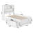 Casandra Solid Wood Platform Bed with Panel Footboard, Storage Drawers & USB Charger-87655099-87655097