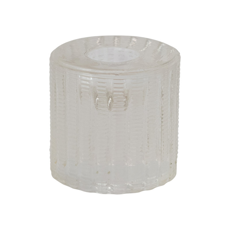Porte-bougie en verre taillé