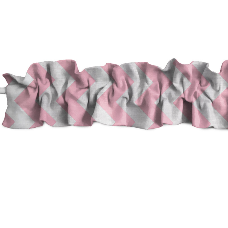 Cantonnière sur mesure en coton à chevrons, L 5 po x L 58 po, Rose