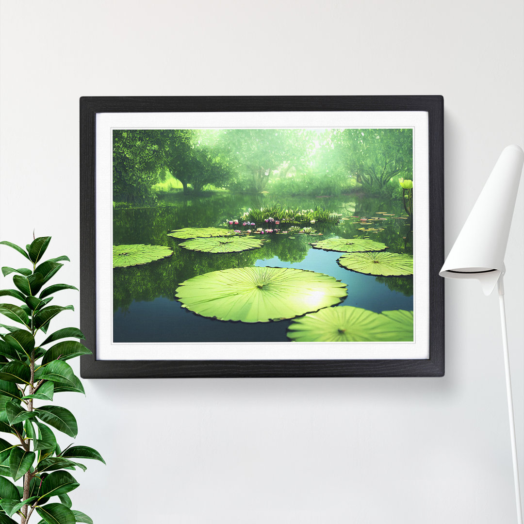 Blissful Water Lily Pond - Single Picture Frame Print