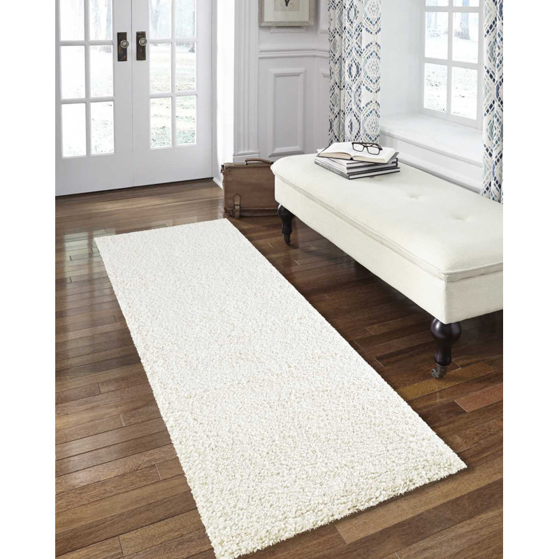 Tapis ivoire Sunny Shag, Tapis de couloir 2 pi 2 po x 9 pi 10 po