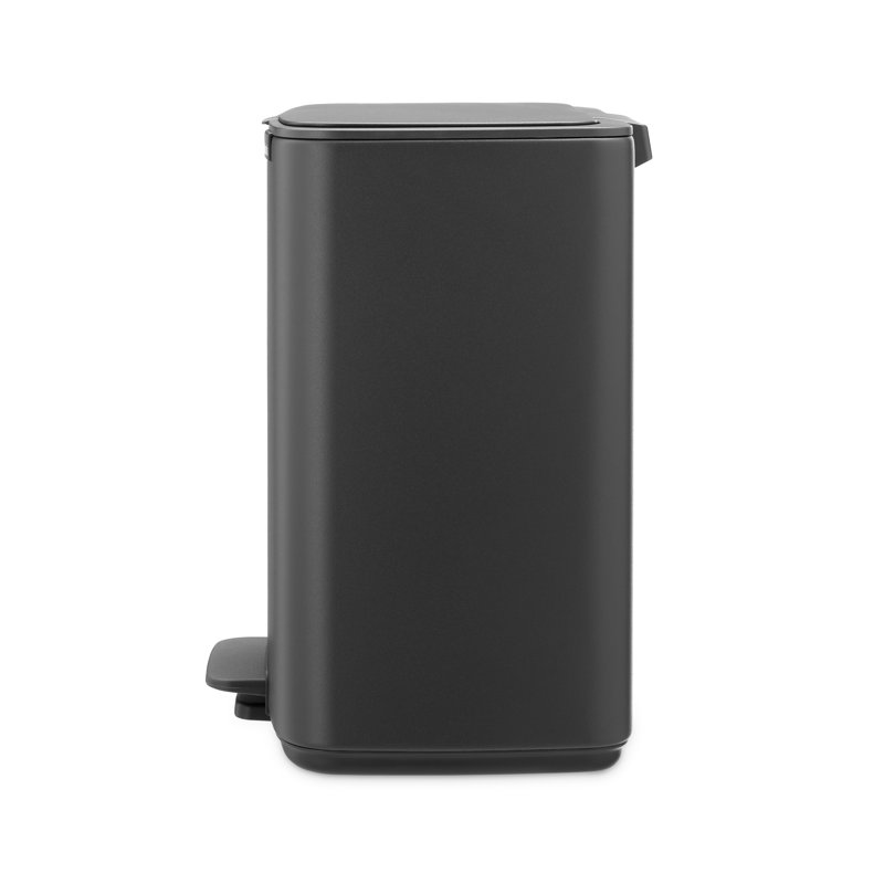 Brabantia Bo Pedal Bin, 12 L, 36.9cm H x 29.2cm W x 26.3cm D, Mineral Infinite Grey