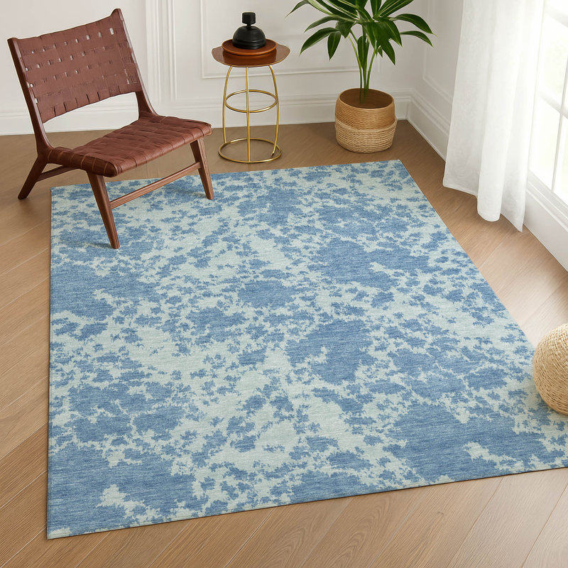 Tapis abstrait intérieur / extérieur lavable à la machine Chantille ACN2919, Ciel, 3 pi x 5 pi