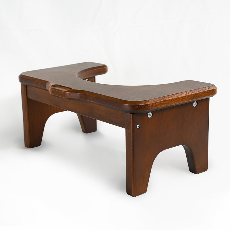 CONSDAN Squatting Toilet Stool, USA Grown Solid Oak, Constipate Helper Stool for Bathroom, Dark Brown