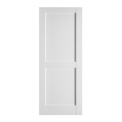 80"H Primed 2-Panel Manufactured Wood Interior Slab Door Solid Wood Core Without Hardware Kit