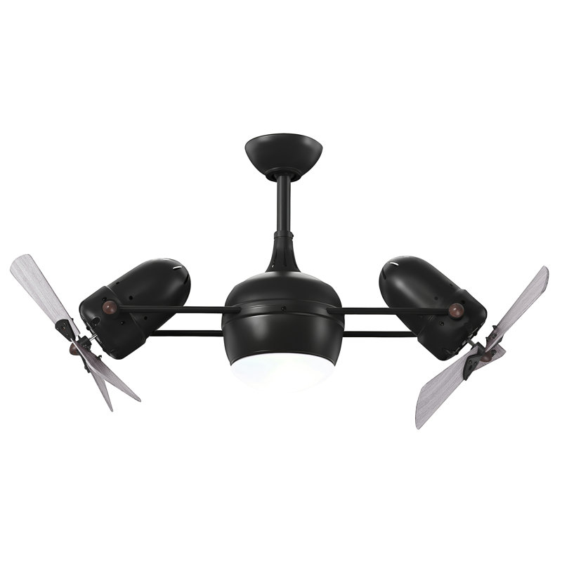 41" Dagny 6-Blade Dual Ceiling Fan with Wall Remote, Matte Black, Barn Wood Tone