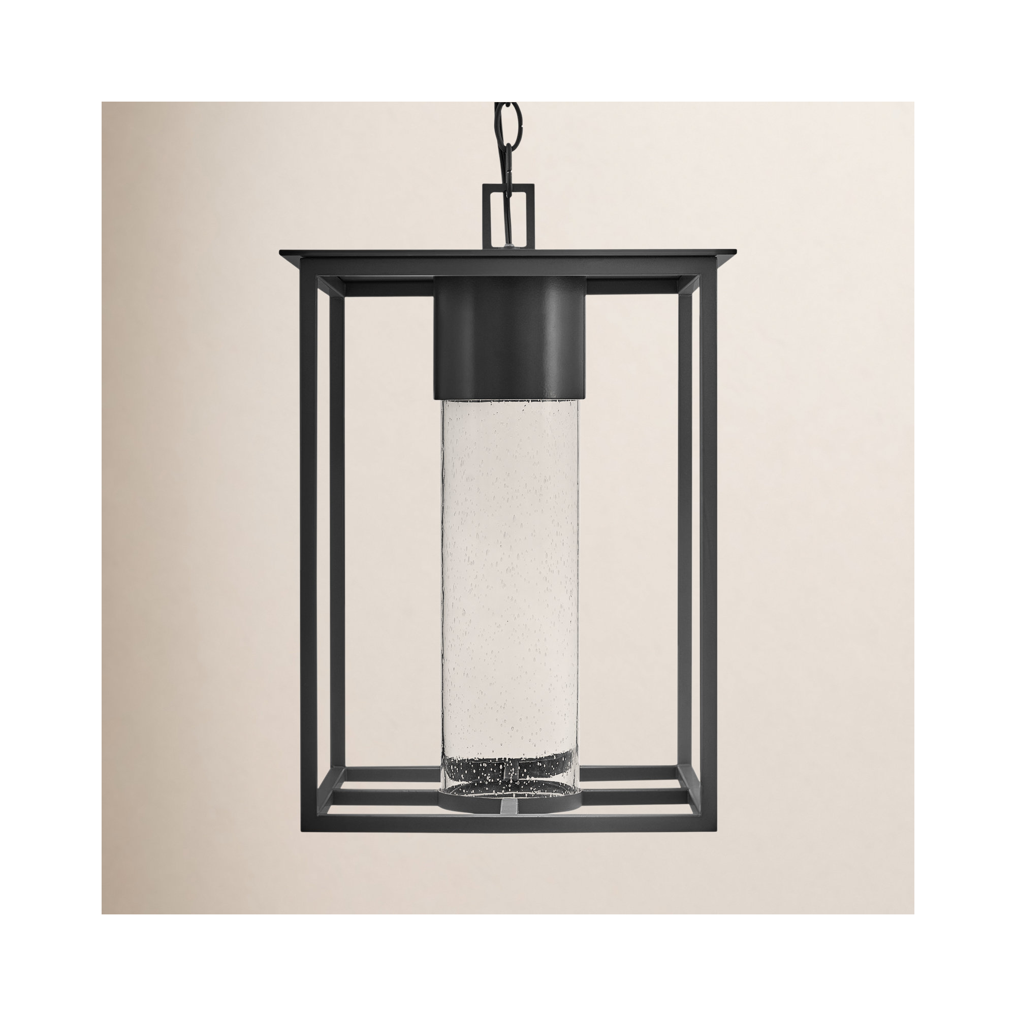 Marilee Seeded Outdoor Composite Pendant, Black