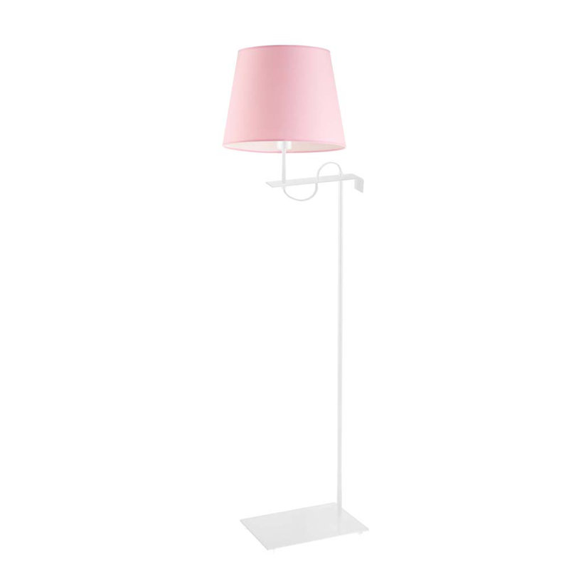 Arlester 170 H cm Swing Arm Floor Lamp, Light Pink, White