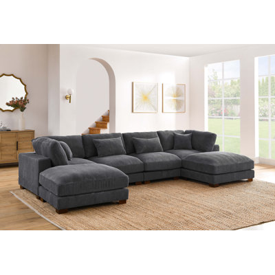 Canapé modulaire réversible de 144 po avec repose-pieds Andreco