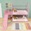 Lit superposé en métal avec escalier de rangement, glissade et barrières de sécurité-1076332760-1084649952