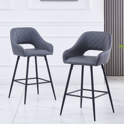 Cowles 67cm Faux Leather Arm Bar Stool