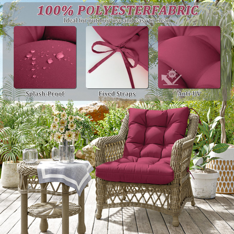 Wynee 5” Outdoor Cushions And Patio Chair Cushions, 4, Grass Green