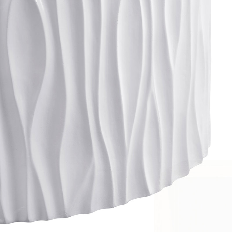 Modern Outdoor Coffee Table with Wavy Fluted Design