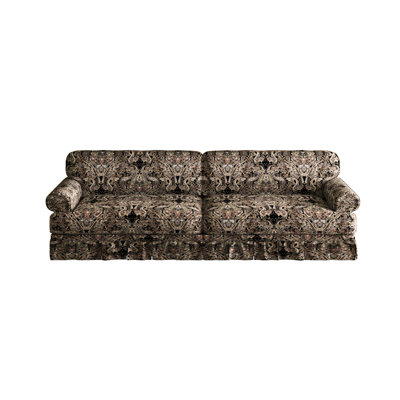 Canapé en tissu de chenille luxueux et confortable à 3 et 4 places avec accoudoirs roulés élégants et jupe plissée, siège très profond de 26,4 po pour appartement, bureau