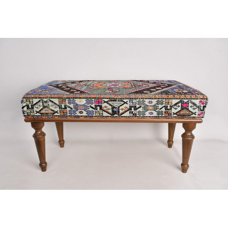 Bohemian Bench, Desk Bench,Ottoman Bench, Upholstered Bench, Turkish Rug Bench, Kilim Bench, Home Decor Bench, Handmade Bench