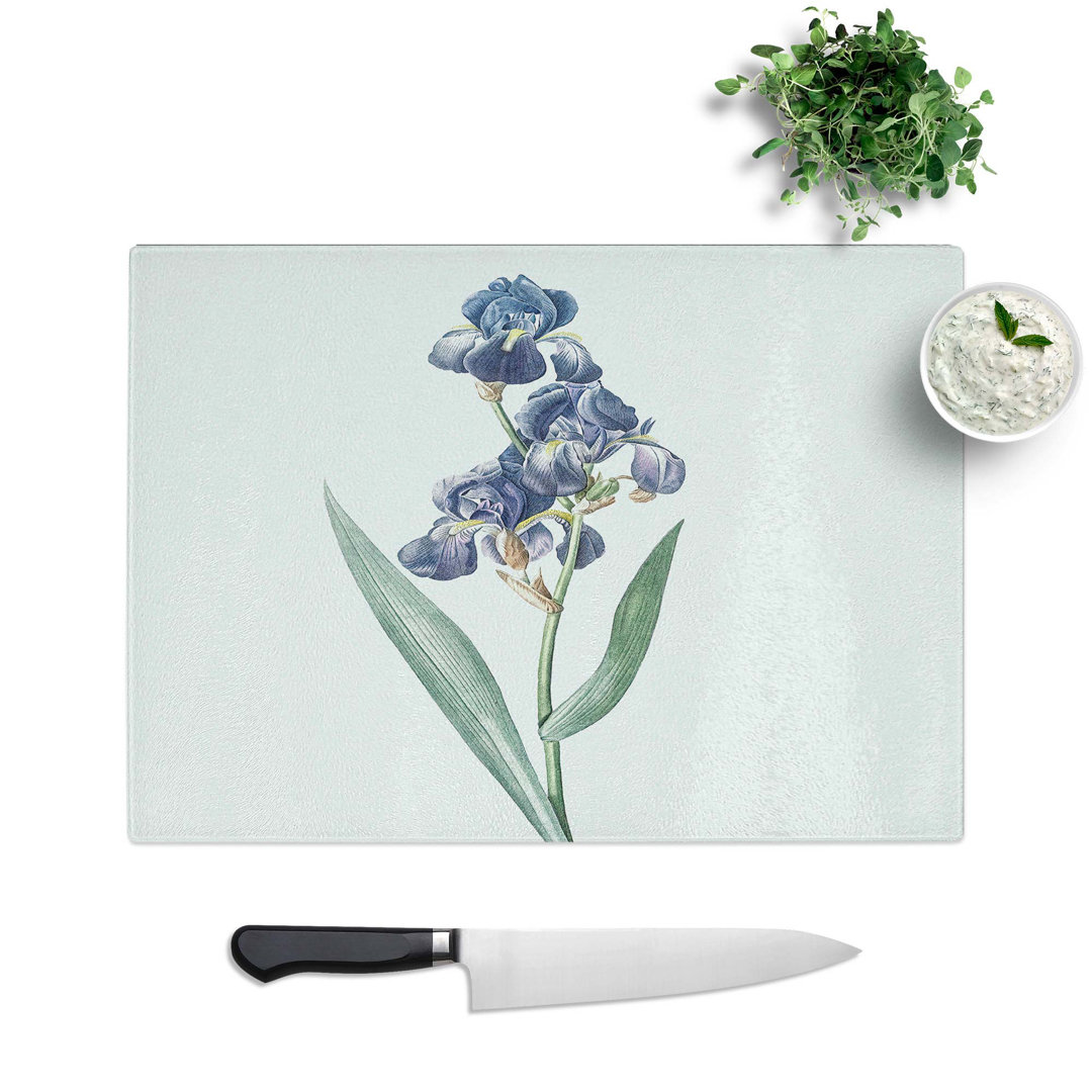 Tempered Glass Dalmatian Iris Chopping Board