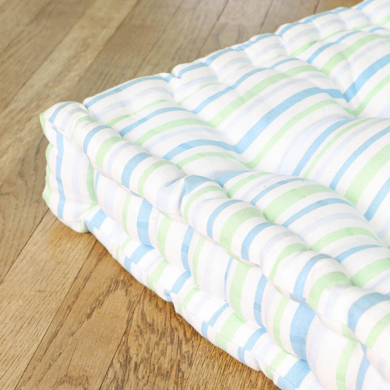Blue Stripe Bench Pad Cushion