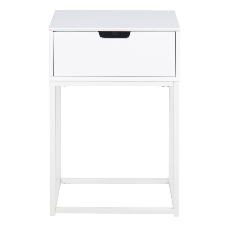 Rudys 40cm W Plywood / Laminate Board Bedside Table, White