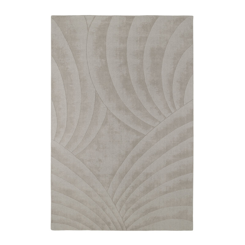 Volute Wool Abstract Area Rug in Silver, Rectangle 5'5" x 7'8"