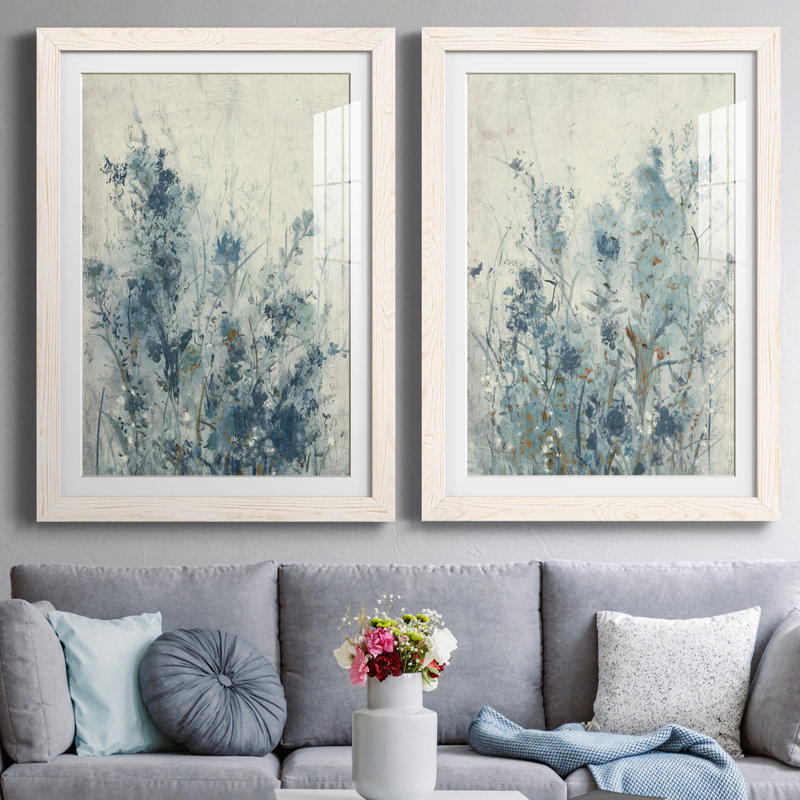Encadré mat de qualité supérieure AU CH Blue Spring I - prêt à être accroché, Cadre blanc, H 31,5 po x l 47 po x P 1,5 po