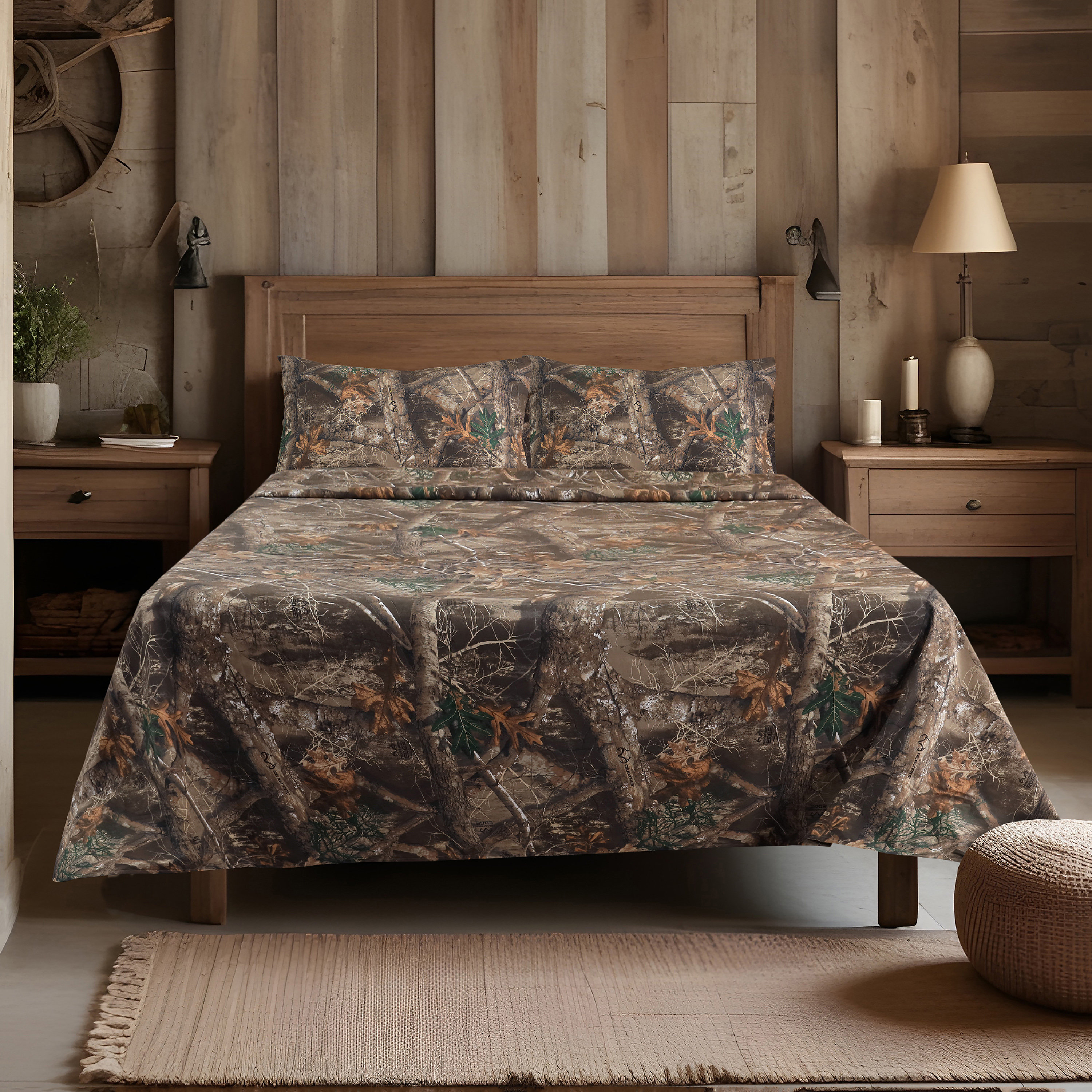 Realtree Edge Camo Bedding Sheet Set Polycotton Rustic Farmhouse
