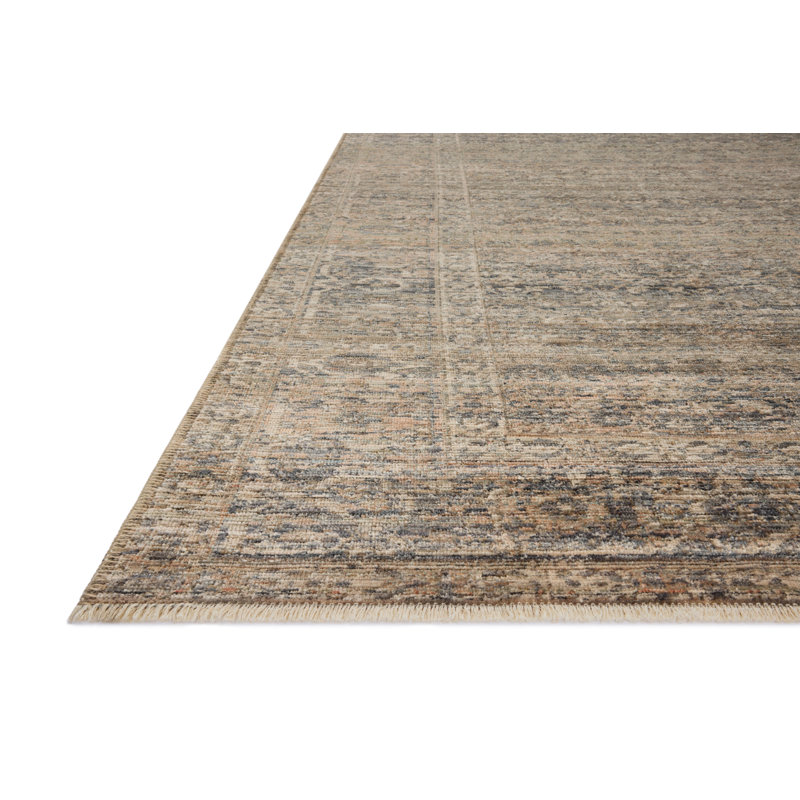 Amber Lewis x Loloi Molly Navy / Blush Area Rug, Square 1'5"