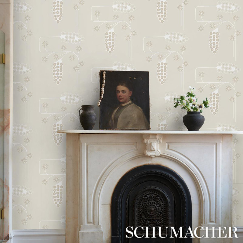 Schumacher x Neisha Crosland Hollywood Grape Wallpaper, Gesso