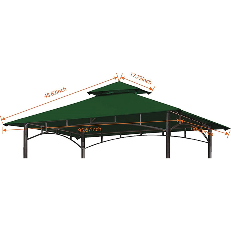 Auvent de remplacement pour abri de jardin Monyca, Vert foncé