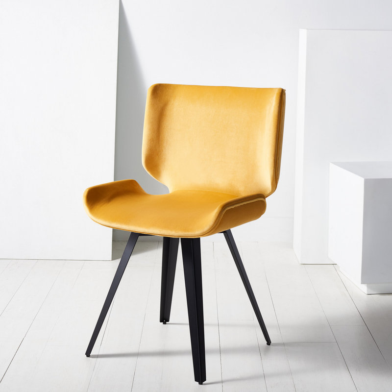 Matty 18.5'' H Leather Upholstered Pine Armchair, Mustard