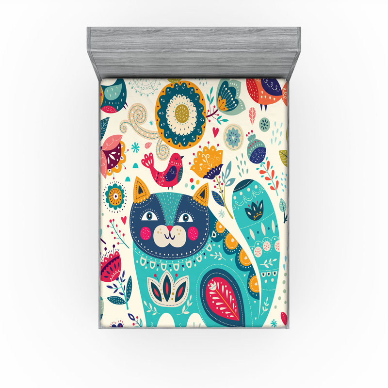 Multicolore Ambesonne, Calking Fitted Sheet