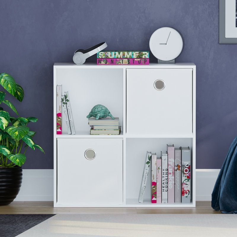 Herlinde 64.5cm H x 65cm W Cube Bookcase, White